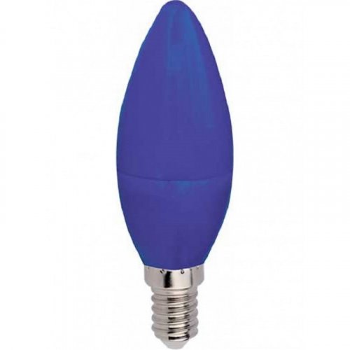 Лампа светодиодная Ecola Color С37 Свеча Е14 220В 6Вт Синяя 36х98мм картинка 